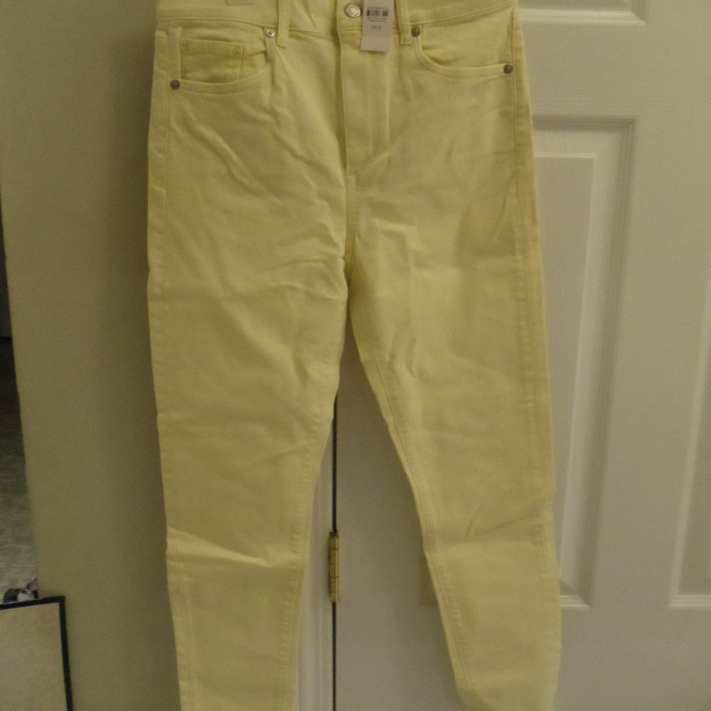 Loft The Skinny High Rise Regular women's pants size 28 in yellow NWT
